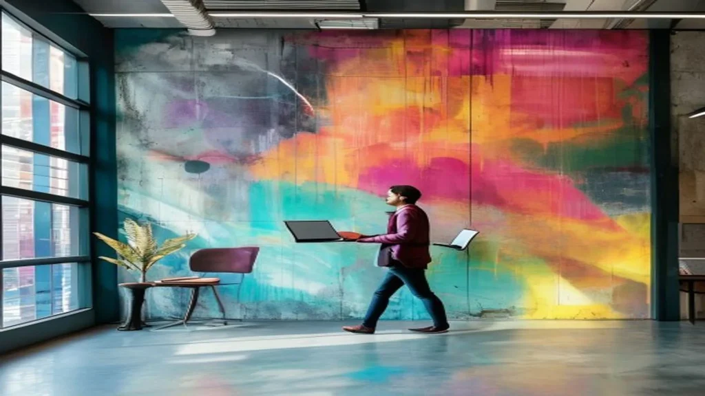 Vinilo decorativo aplicado en pared de oficina